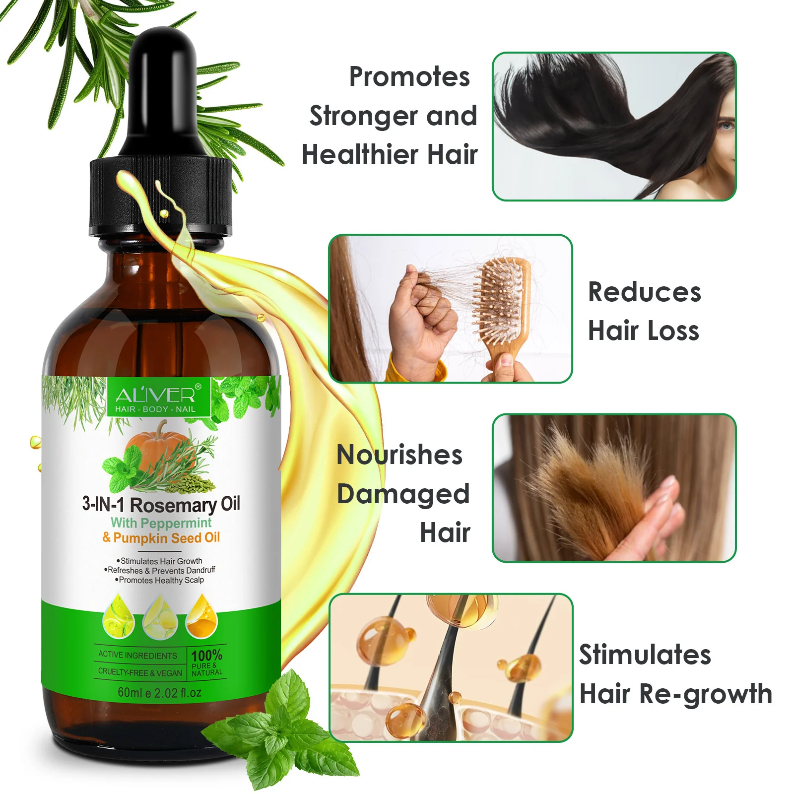 Aliver 3-IN-1 Rosemary Oil info