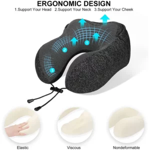 Memory Foam Neck Pillow with Hoodie3