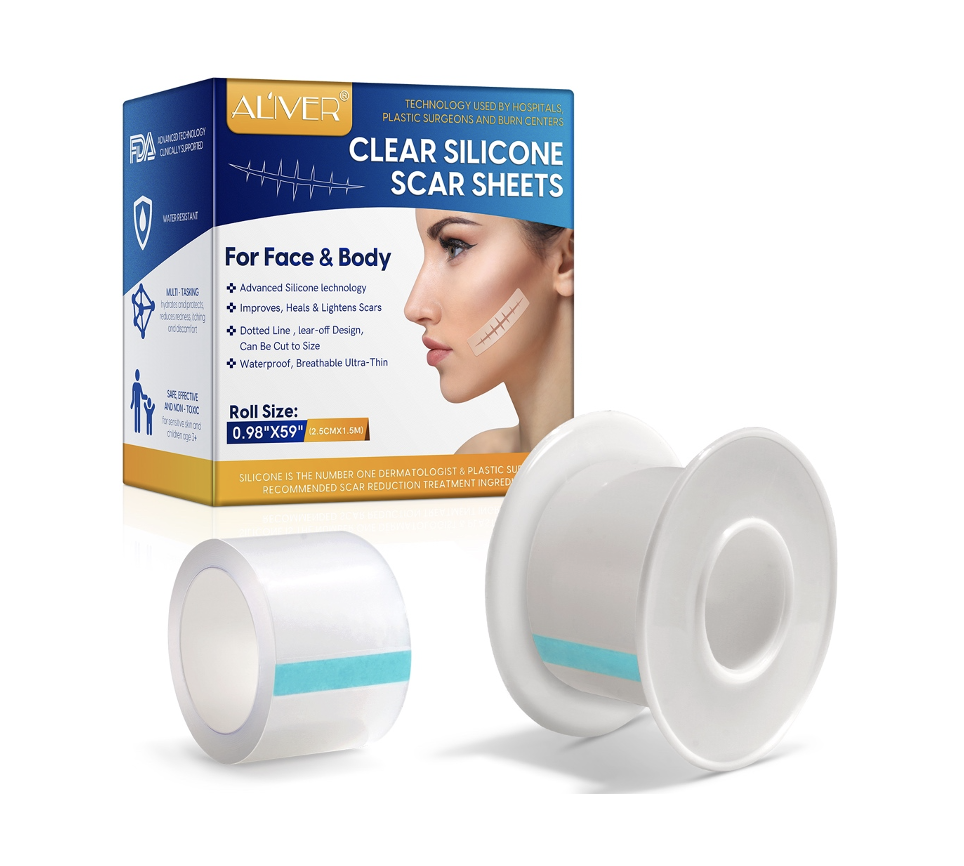 Al'iver clear silicone scar sheet 2.5cm x 1.5m
