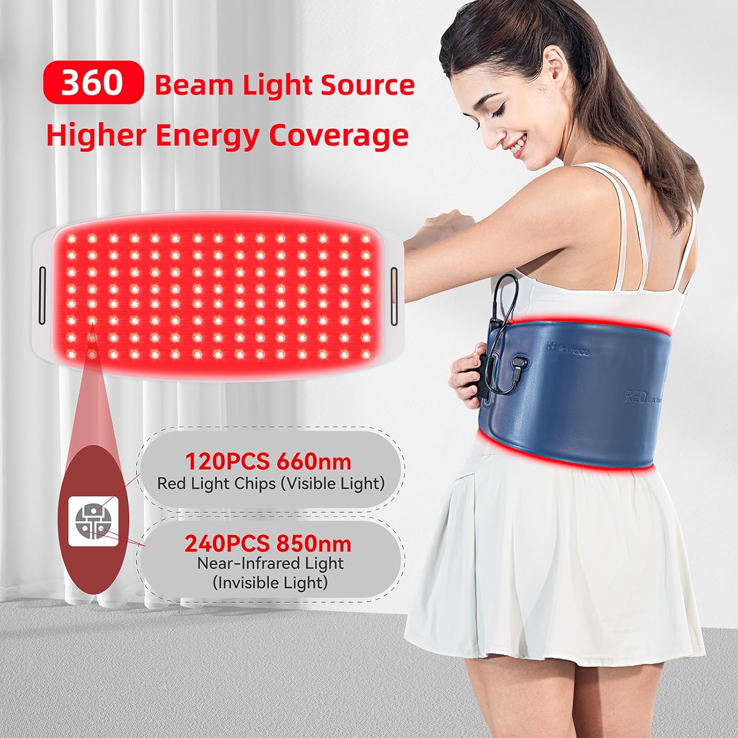 Hello Face 360 LED Chips Red Light Therapy Belt 2